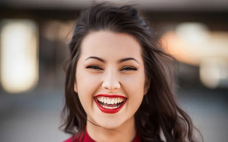 Girl With Big Smile Outside