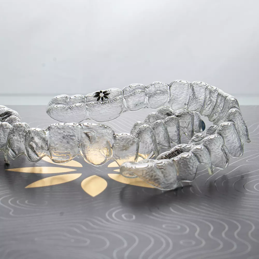 Invisalign Trays Sitting on Logo Box
